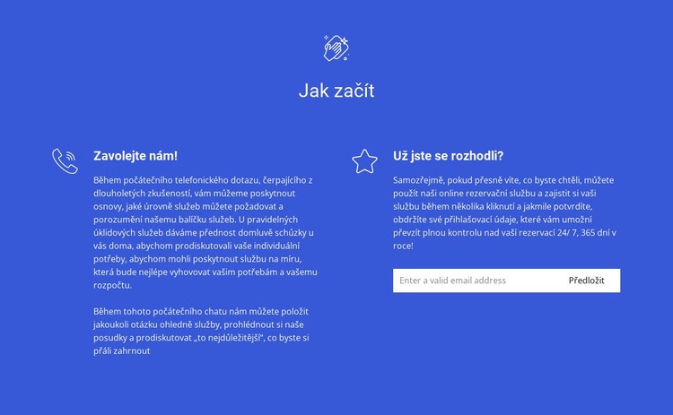 Jak objednat úklid Šablona webové stránky