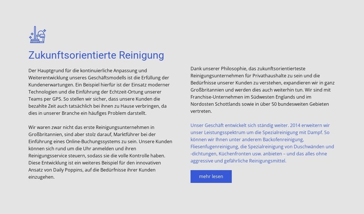 Vorausschauende Reinigung Joomla Vorlage