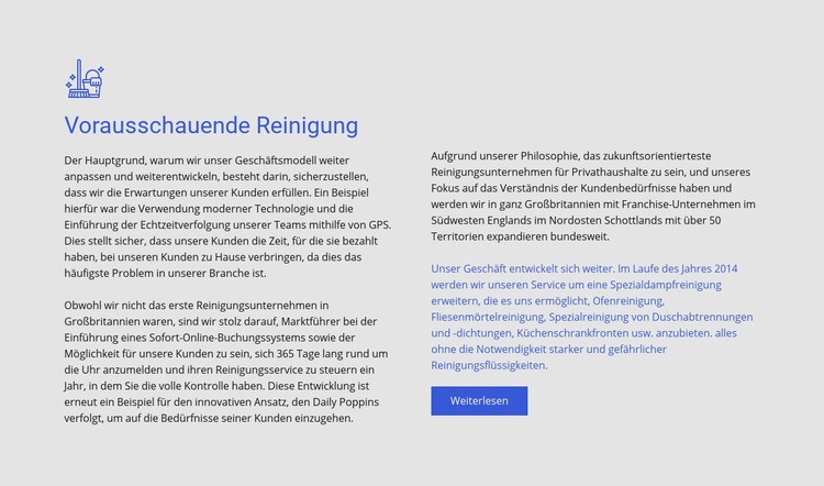 Vorausschauende Reinigung Vorlage