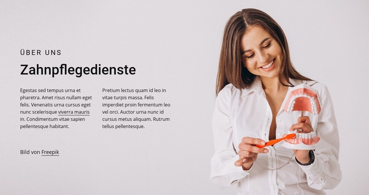 Zahnpflegedienste Website-Modell
