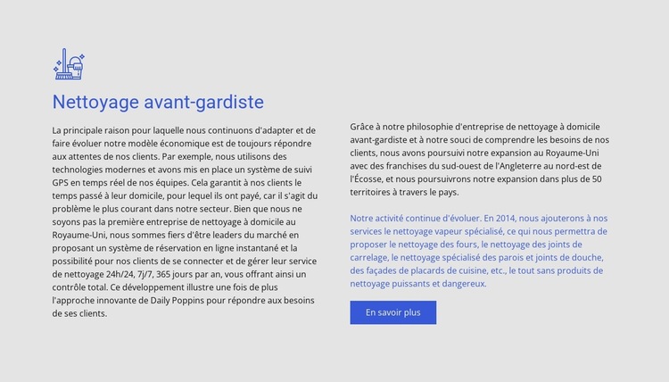 Nettoyage avant-gardiste Modèle de site Web