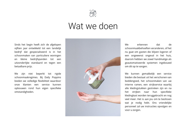 Diensten van schoonmaakbureaus HTML-sjabloon