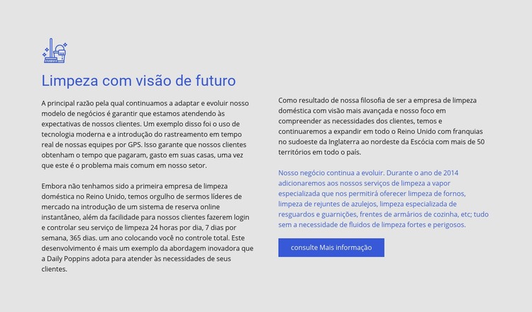 Limpeza com visão de futuro Modelo