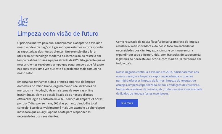 Limpeza com visão de futuro Tema WordPress