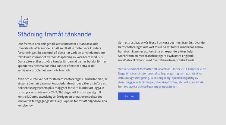 Städning framåt tänkande HTML-mall