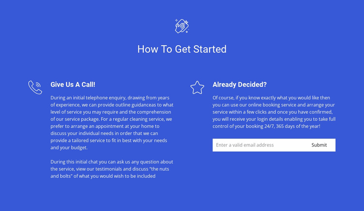 How to order cleaning Website Template