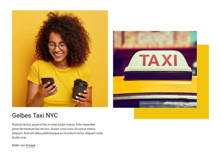 Bester Taxiservice in New York Eine Seitenvorlage