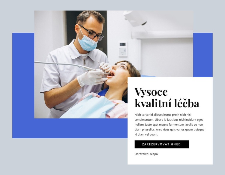 Vysoce kvalitní zubní péče Šablona webové stránky
