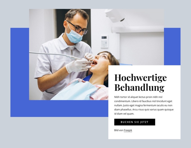 Hochwertige Zahnpflege HTML Website Builder