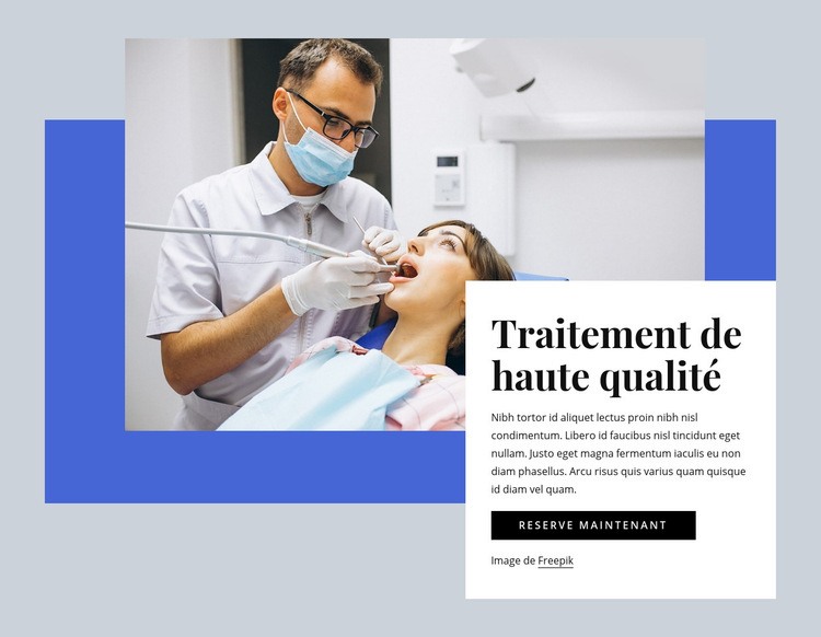 Des soins dentaires de haute qualité Maquette de site Web