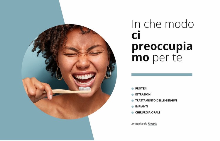 Come ci prendiamo cura di te Mockup del sito web