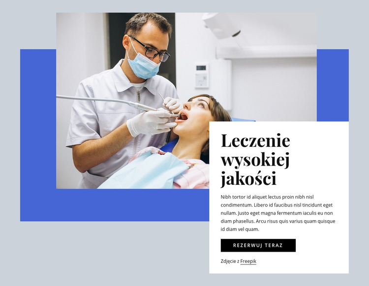 Wysokiej jakości opieka stomatologiczna Szablon witryny sieci Web