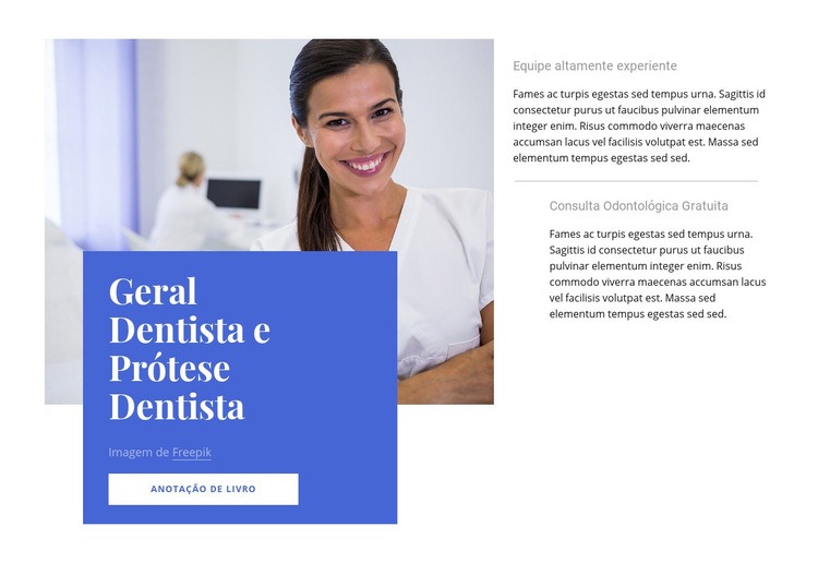 Dentista generalista Construtor de sites HTML