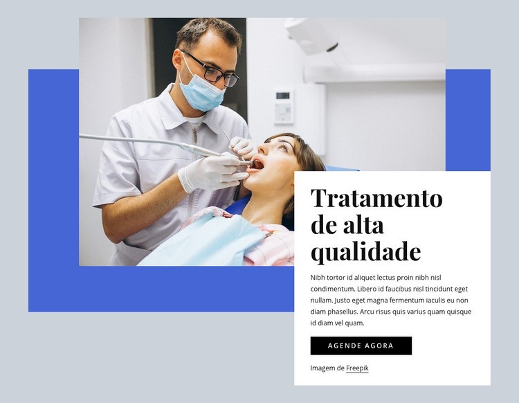 Assistência odontológica de alta qualidade Maquete do site
