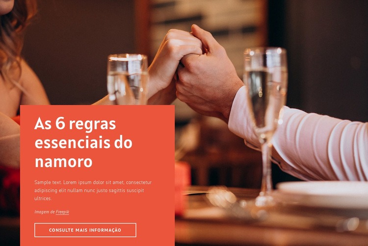 6 regras essenciais para namoro Landing Page