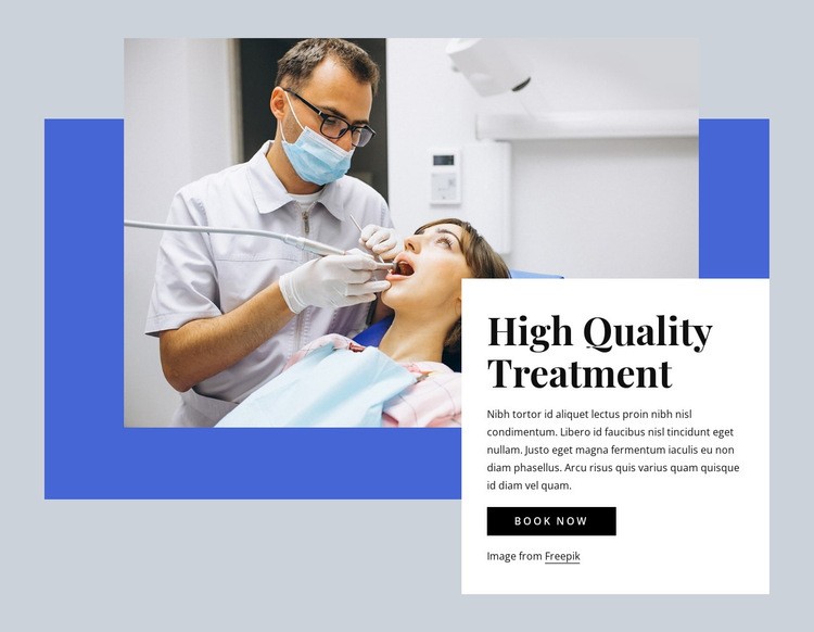 Tandvård av hög kvalitet Html webbplatsbyggare