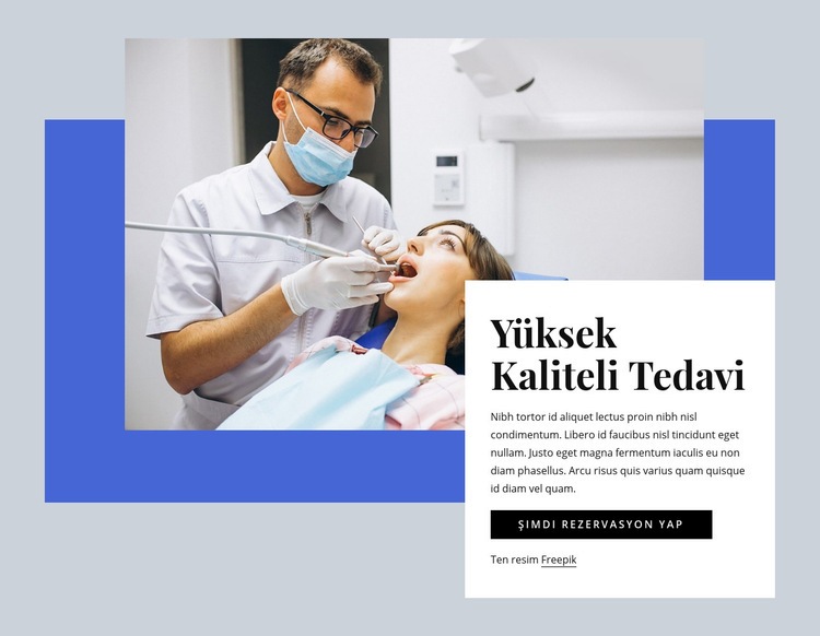 Kaliteli diş bakımı Bir Sayfa Şablonu