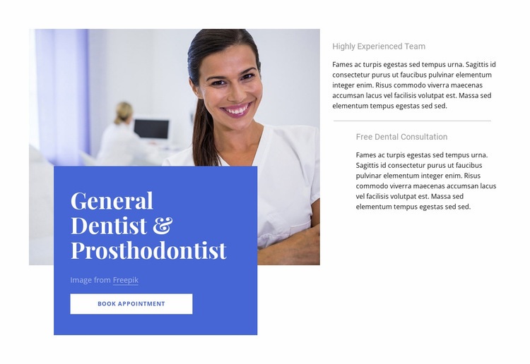 General dentist Web Page Design