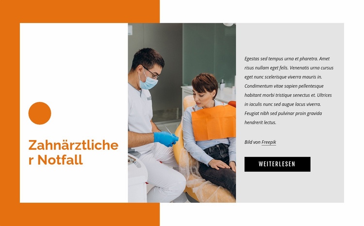 Zahnärztlicher Notfall Website Builder-Vorlagen