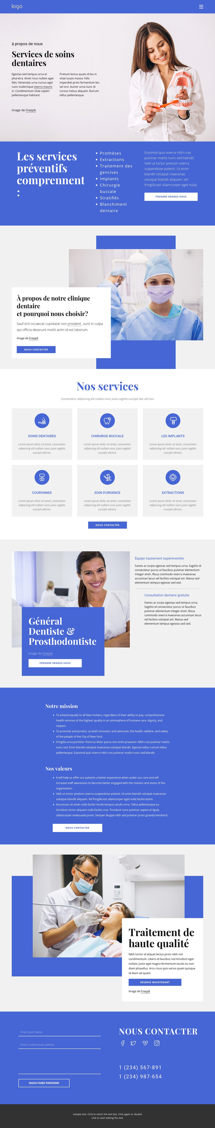 Dentiste et prosthodontie Thème WordPress