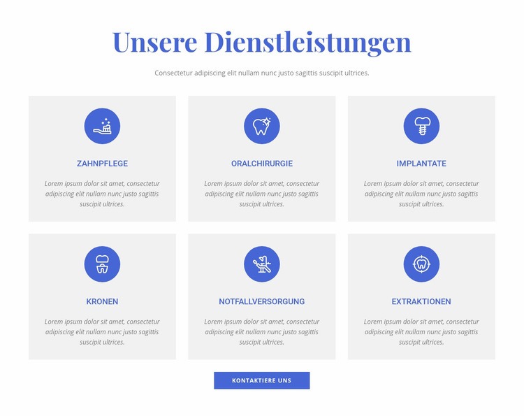 Zahnklinik Dienstleistungen Website design