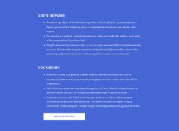 Conception Du Site Pour Notre Mission Et Nos Valeurs