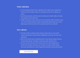Notre Mission Et Nos Valeurs - HTML Layout Builder