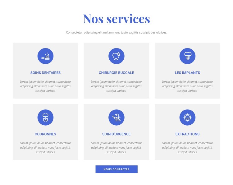 Services de clinique dentaire Modèle CSS