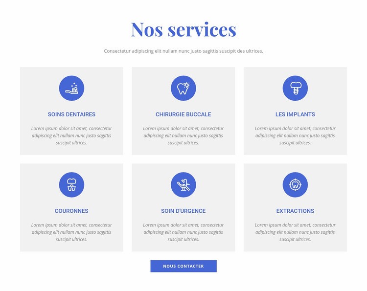 Services de clinique dentaire Page de destination