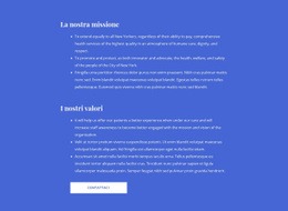 La Nostra Missione E I Nostri Valori - HTML Layout Builder