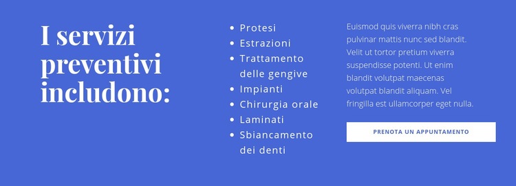 Headlne ed elenco Progettazione di siti web