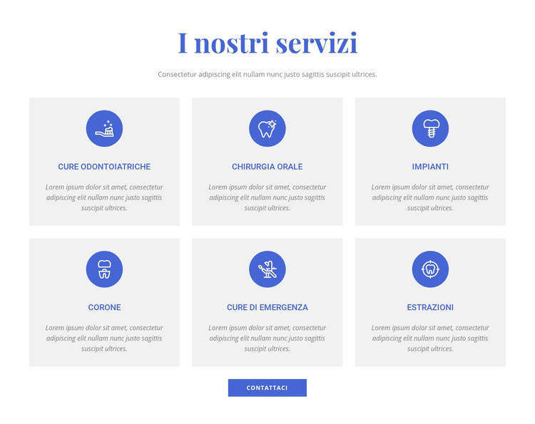 Servizi di cliniche dentali Modello di sito Web