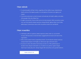 Onze Missie En Waarden - HTML Layout Builder
