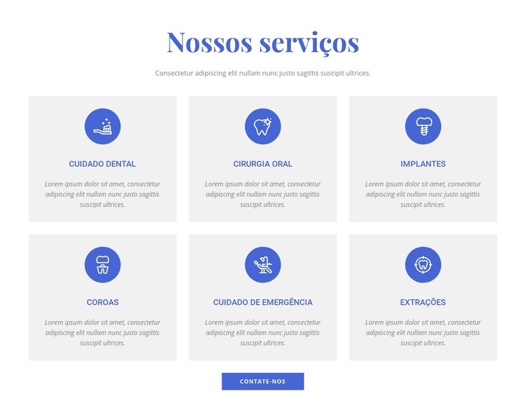 Serviços de clínica odontológica Design do site