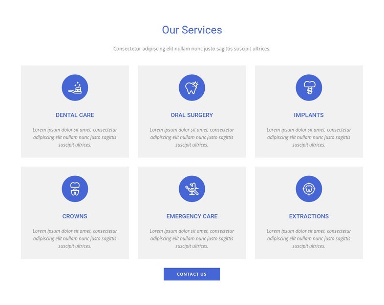 Dental clinic services Squarespace Template Alternative