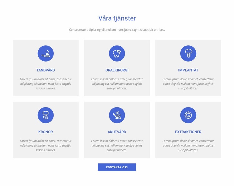 Tandklinikstjänster CSS -mall