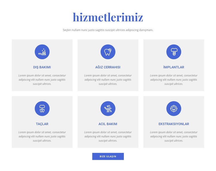 Diş kliniği hizmetleri Açılış sayfası