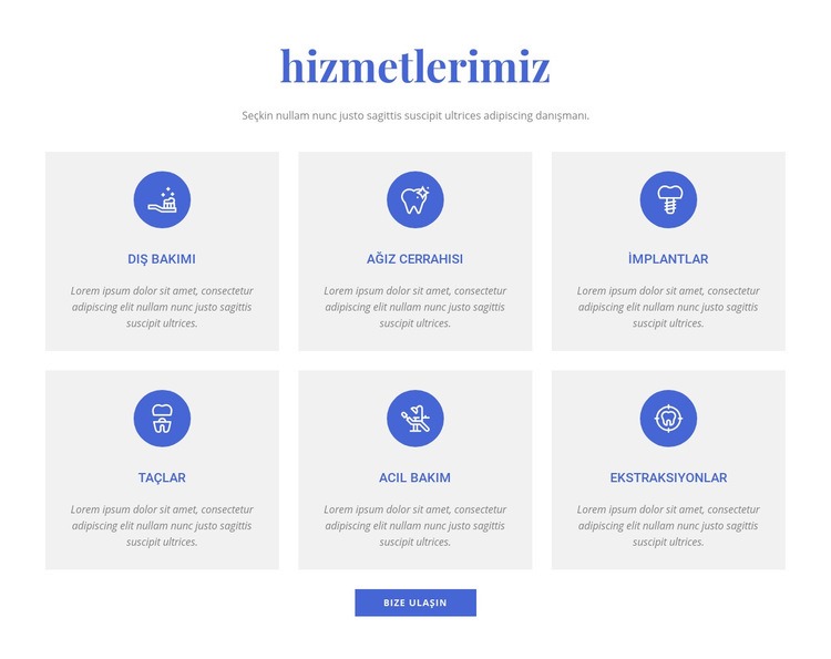 Diş kliniği hizmetleri HTML5 Şablonu