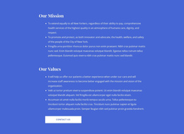 Our Mission And Values - Website Builder Template