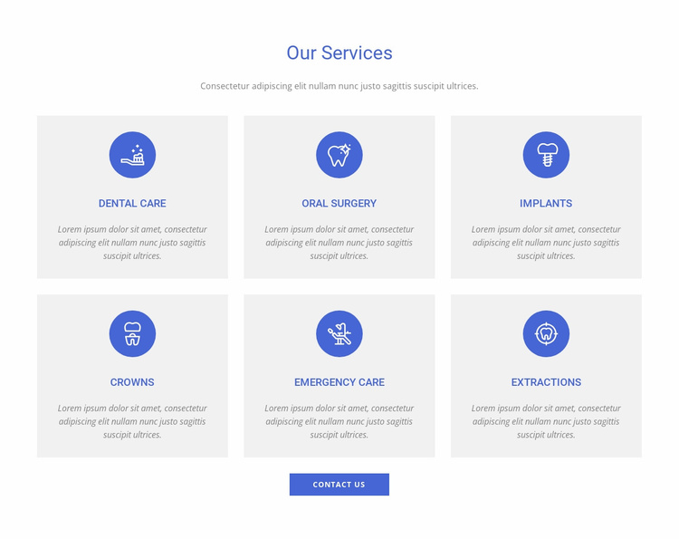 Dental clinic services Website Template