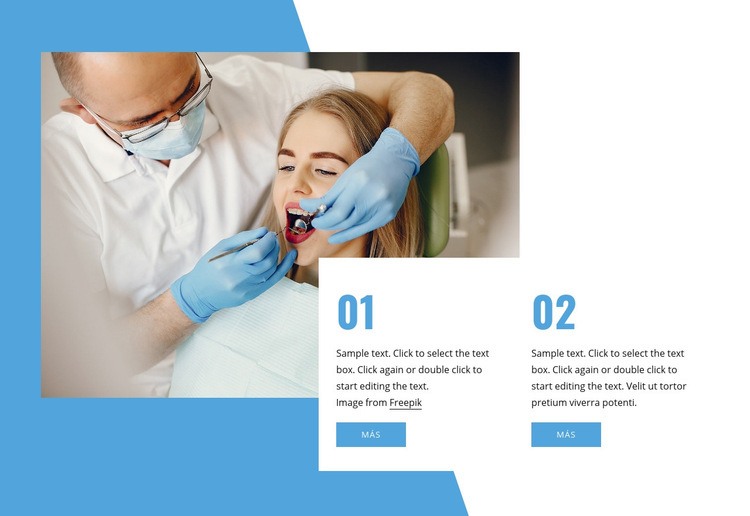Cuidado integral de la salud bucal Maqueta de sitio web