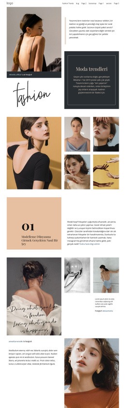 Moda Tasarımcısı Vizyonu Bir Sayfa Şablonu