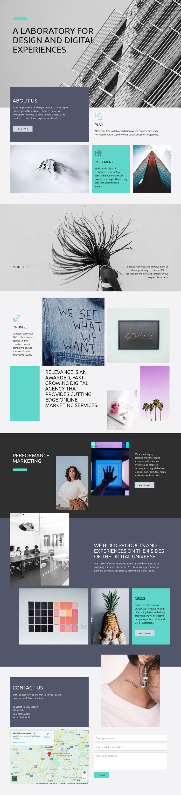 Creative lab for digital art One Page Template