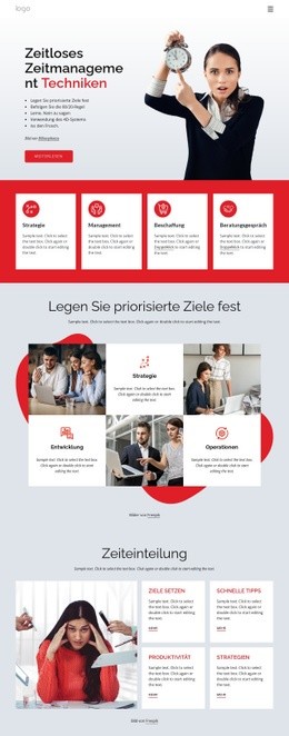 Unternehmen Für Zeitmanagement - Benutzerdefinierte Vorlage Für Eine Seite