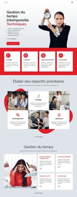 Société De Gestion Du Temps - Maquette De Site Web Pour N'Importe Quel Appareil