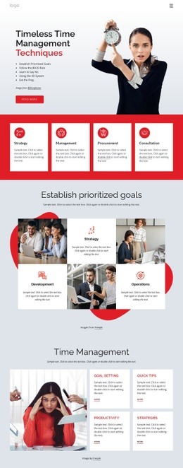 Time management company - Html Code Example by Nicepage