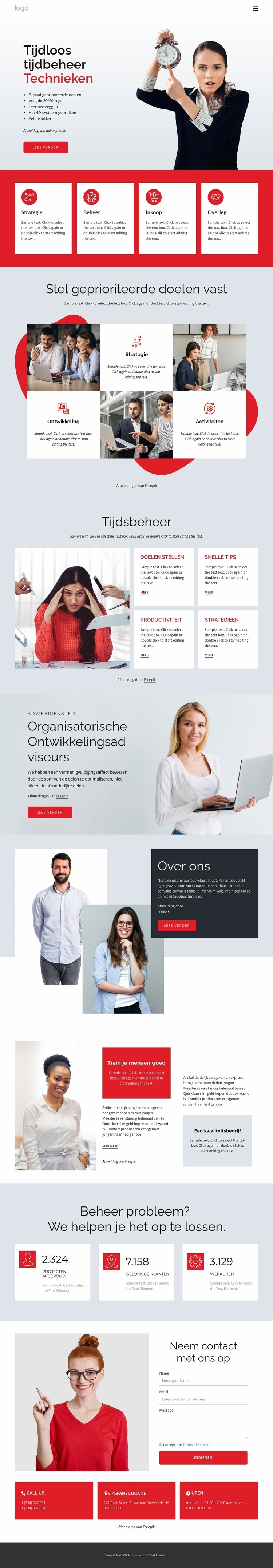 Timemanagement bedrijf Website ontwerp