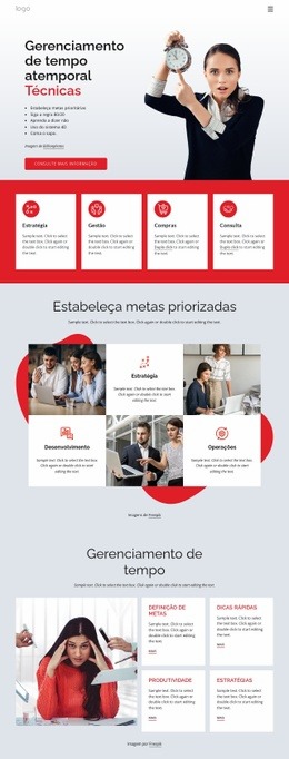 Web Design Gratuito Para Empresa De Gerenciamento De Tempo