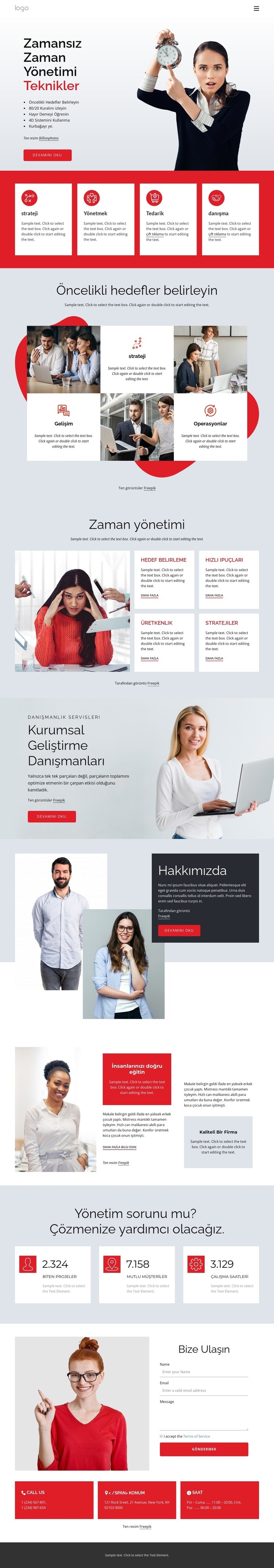 Zaman yönetimi şirketi Html Web Sitesi Oluşturucu