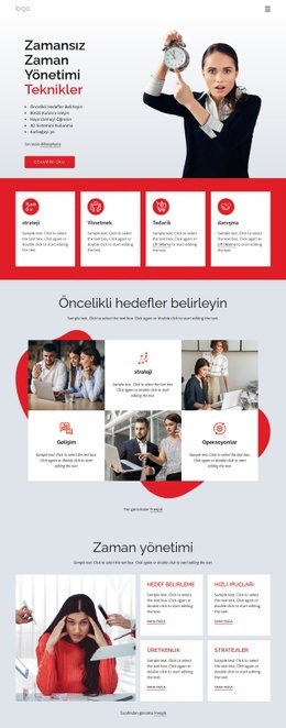 Zaman Yönetimi Şirketi - Özel Tek Sayfalık Şablon